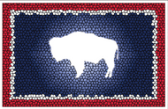 Wyoming Buffalo Flag Sticker