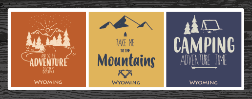Three-pack Wyoming Adventure Stickers