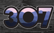 Area Code Series: Wyoming Mountain Landscape Sticker