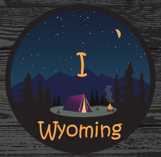 I Camp Wyoming Sticker - Tent Edition