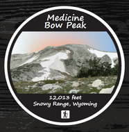 Medicine Bow Peak Circle Sticker